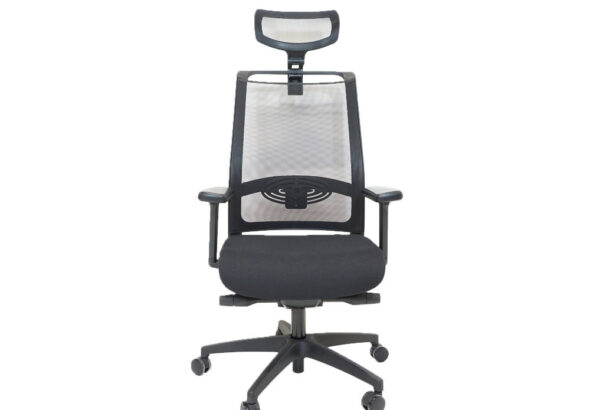 Siège ergonomique Récital, affichant un design moderne et élégant avec un dossier et un assise rembourrés pour un confort optimal. Ce siège de bureau est conçu pour offrir un soutien ergonomique et ajustable tout au long de la journée de travail.