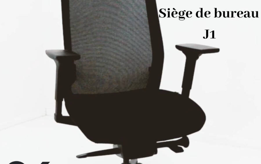 Démonstration des réglages du fauteuil J1, incluant des instructions sur l'ajustement de la hauteur, de l'inclinaison et du soutien lombaire pour un confort optimal.