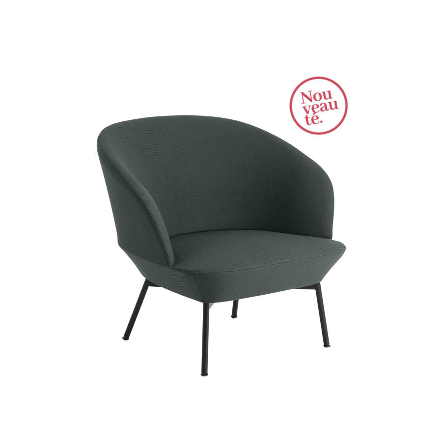 Fauteuil Cosmo, affichant un design moderne par sa couleur verte et son piètement 4 pieds et confortable avec des lignes épurées et un rembourrage généreux. Ce fauteuil est idéal pour les espaces d'accueil et de détente, offrant une assise élégante et accueillante.